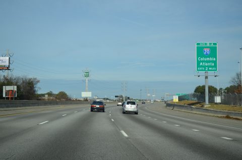 I-520 west at I-20/SR 232 - Augusta, GA