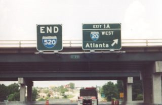 I-520 west end in 2000 - Augusta, GA