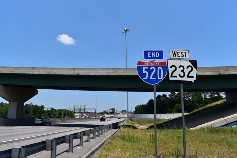 I-520 west at I-20/SR 232 - Augusta, GA