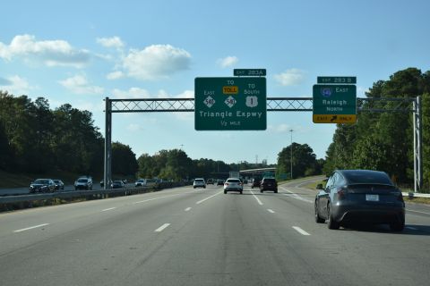Interstate 40 west at I-540 east to North Raleigh, North Carolina