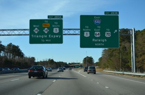 I-40 west at I-540 (Northern Wake Expwy) east in 2016