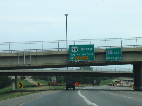 I-480/US 75 north at North Fwy - Omaha, NE