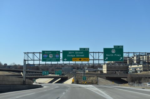 I-480 west at US 75/North Fwy - Omaha, NE