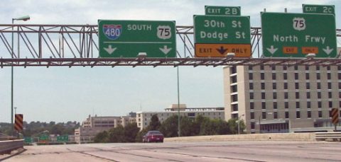 I-480 west at US 75/North Fwy - Omaha, NE