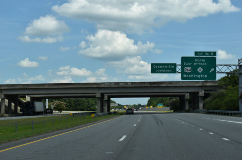 I-587 east at US 264/NC 11 Bypass north