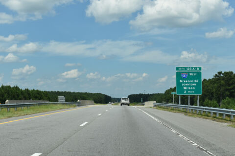 Two miles south of Interstate 587 on US 264/NC 11 Bypass north
