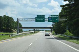 US 264/NC 11 Bypass south at I-587 west in Greenville