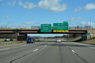 I-390 enters the town of Brighton, NY 0.75 miles from I-590.