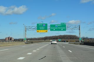 I-390 north at I-590 north to east Rochester, NY.