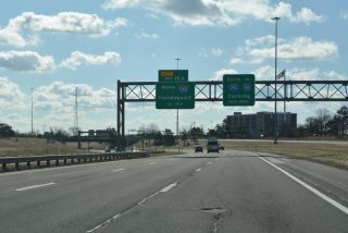 I-390 south at NY 15A, a half mile west of I-590 in Brighton.