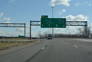 I-390 south expands to four lanes ahead of I-590 in Brighton, NY.