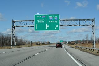 I-590 south ties into I-390 (Genesee Expwy) in a half mile at Brighton, NY.