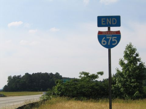 Former end shield for Interstate 675 north