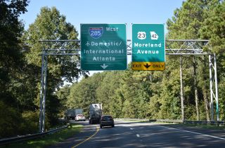 The ramp to I-285 west provides access to U.S. 23/SR 42