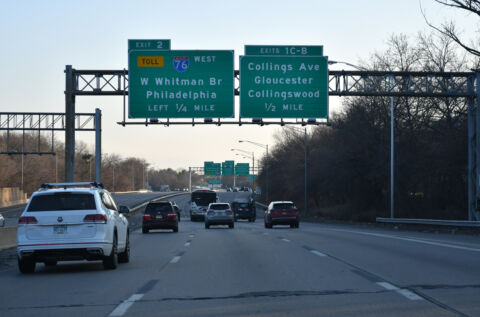 I-676 south at I-76/Walt Whitman Br - Camden, NJ