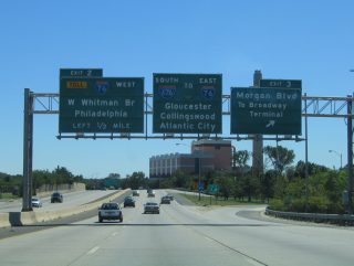 I-676 south at Exit 3, a half mile from I-76