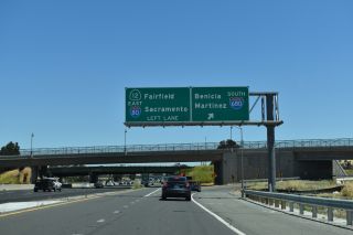 I-80/SR 12 east at I-680 south to Benicia, CA