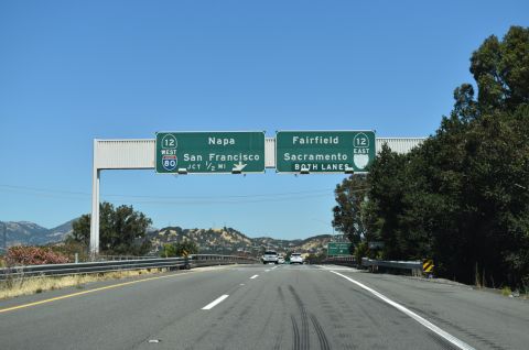 I-680 north at Exit 70, just ahead of I-80/SR 12 at Cordelia, CA