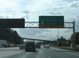 I-5 south a half mile ahead of I-705/SR 7 at Tacoma, WA in 2006