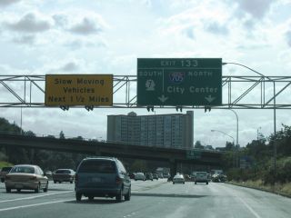 McKinley Wy spans I-5 south at Exit 133 for I-705/SR 7 in Tacoma, WA