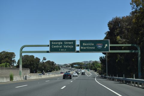 I-80 east at the c/d roadway for I-780 and Curtola Pkwy