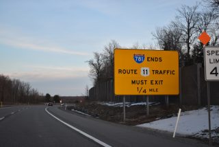 I-781 east at US 11 - Le Ray, NY