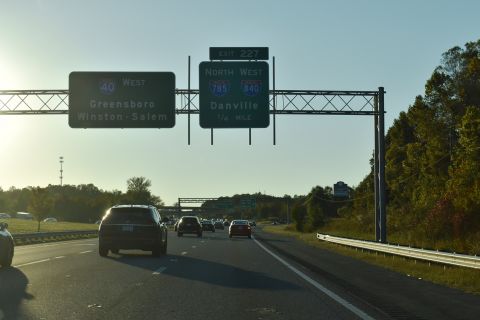 I-40 west at I-785/840 north in Greensboro, NC.