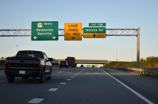 U.S. 29 north meets Hicone Road at Exit 136 just beyond I-785 in Greensboro, NC