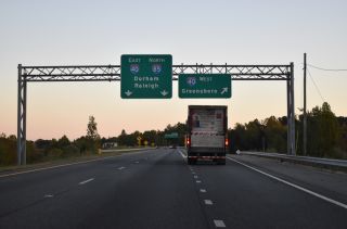 I-40 leads west from I-785/840 across Greensboro, NC