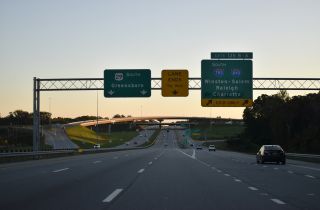 U.S. 29 south at the c/d roadway for I-785 south and I-840 in Greensboro, NC
