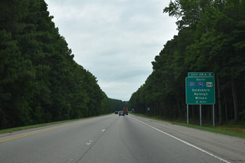 I-95 north two miles from I-587/795 near Wilson, NC
