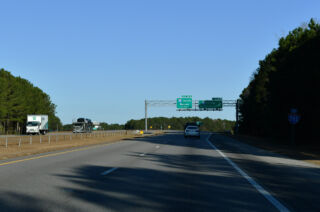 The end shield for Interstate 795 north near Wilson, NC