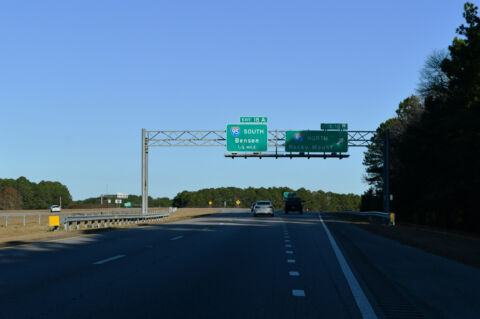I-587/795 north at Exit 18 B for Interstate 95 to Rocky Mount, NC