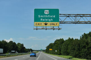 NC 581 Connector extends north as a freeway from NC 581 to become I-795 at US 70