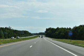 The end shield for Interstate 795 south in Goldsboro, NC