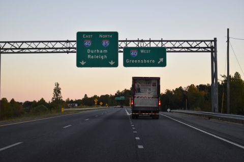 I-840/785 south at I-40 west in Greensboro, NC