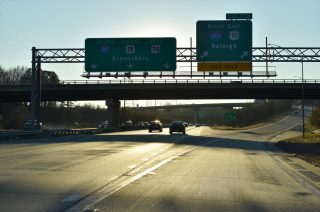 Exit 178 leaves I-85/US 15 south for Interstate 885.