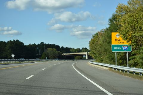 NC 885 / Triangle Expressway end sign