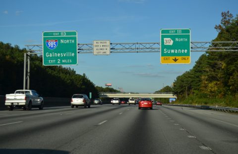 I-85 north at I-985 - Suwanee, GA