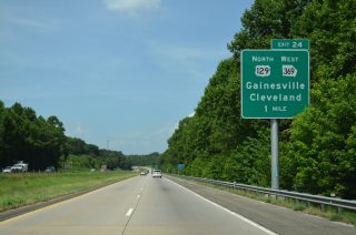 I-985/US 23-129 north at SR 369 - Gainesville, GA