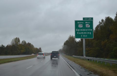 I-985/US 23-129 north at SR 369 - Gainesville, GA