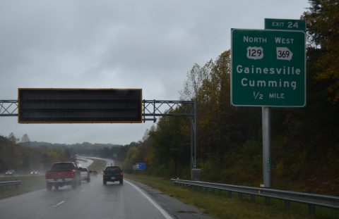 I-985/US 23-129 north at SR 369 - Gainesville, GA