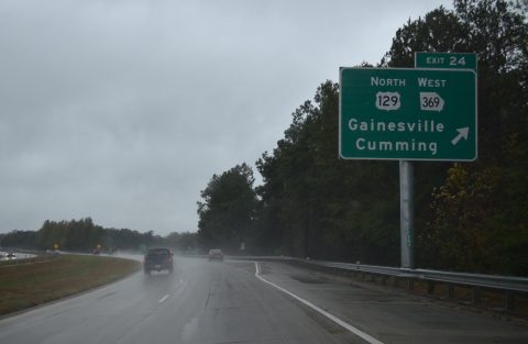 I-985/US 23-129 north at SR 369 - Gainesville, GA